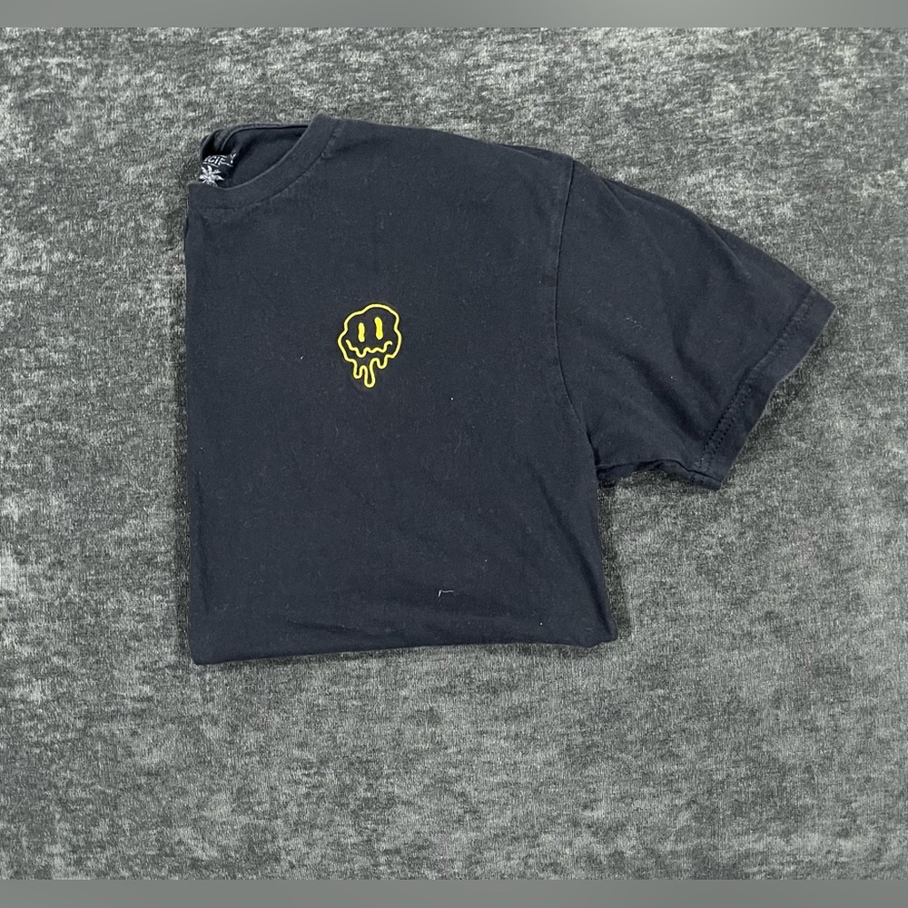 Black Melting Smiley Face Tee
